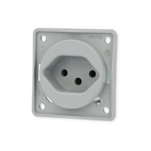 Berker Integro Flow Steckdose für Schweiz, Typ 13, 250V, grau