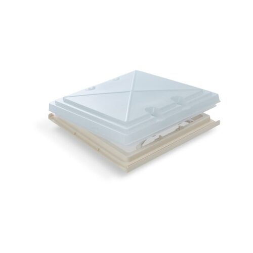 MPK Dachhaube Modell 42, 40x40cm, Milchglas, beige, mit Rollo