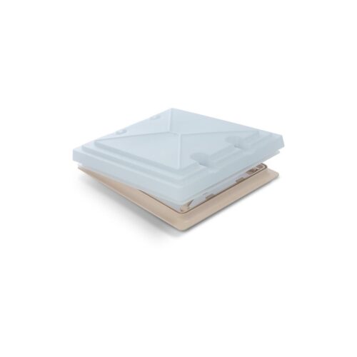 MPK Dachhaube Modell 32, 32x36cm, Milchglas, Rahmen beige