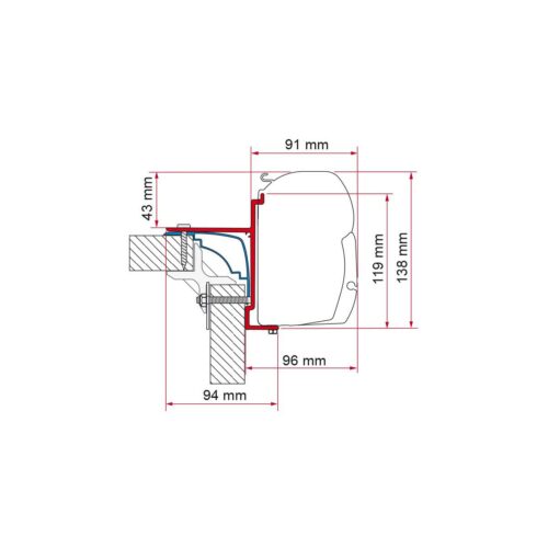 Fiamma F45 Adapter für Laika Ecovip/Bürstner/Hobby
