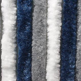 Brunner Chenille Flauschvorhang, 56x175cm, grau/dunkelblau/weiß, ideal für Reisemobile
