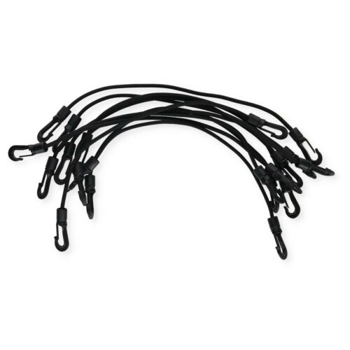 Hindermann Gummispanner mit 2 Kunststoff-Haken, 28cm, 10er-Pack