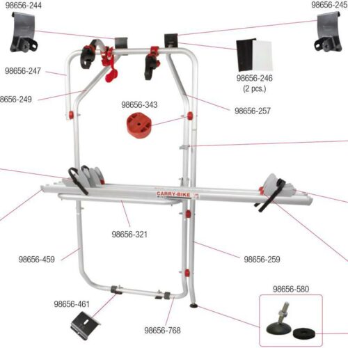 Montagesatz - Fiamma Ersatzteil Nr. 98656-179 - passend zu Fiamma Carry-Bike VW T5 D