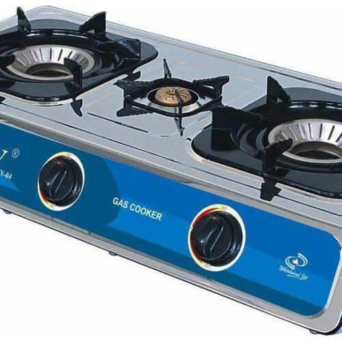 JV Gaskocher, Edelstahl, 3-flammig