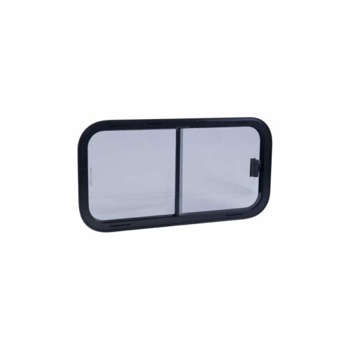 Sicherheitsglas-Schiebefenster, Rahmen schwarz, 960x450mm