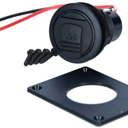 Pro Car USB-A Power-Steckdose mit Klappdeckel, inkl. Montageplatte, 3A, 12/24V