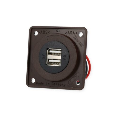 Berker Integro Flow/Pure Doppel USB-Ladesteckdose, 12V, braun