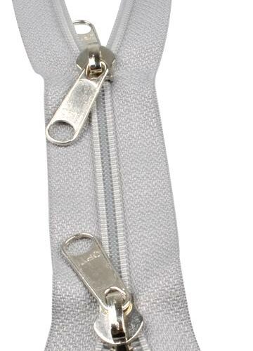 Zeltreißverschluss 195cm, grau, 2-Wege