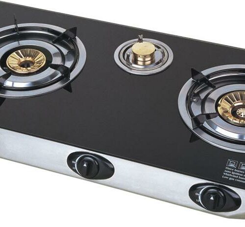 JV Propangaskocher, 3-flammig, 50mbar, mit Glasplatte