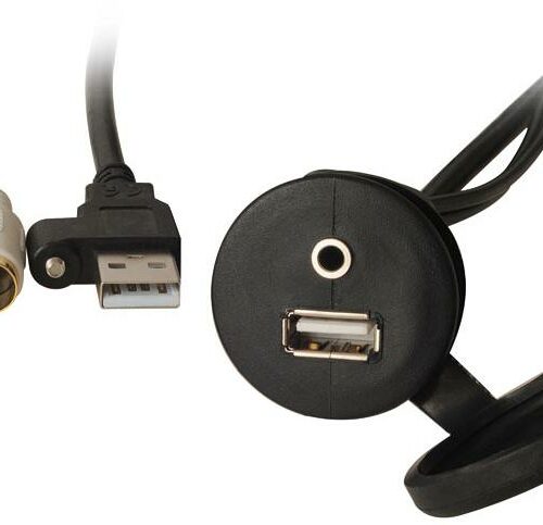 USB/AUX-Verlängerung 2 m mit Einbaubuchse