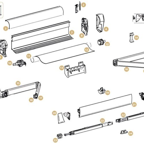 Gelenkarm-Endstück Satz - Thule Ersatzteil Nr. 1500602756 - passend zu Thule Omnistor 5003