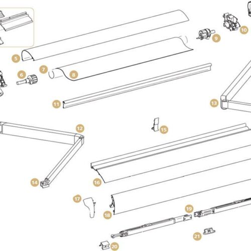 Montagesatz bis Markisenlänge 3,5m - passend zu Thule Omnistor 6002
