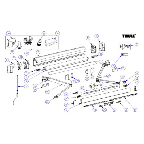 Frontblende 4m weiß - Thule Ersatzteil-Nr. 1500603020 - passend zu Thule Omnistor 5200