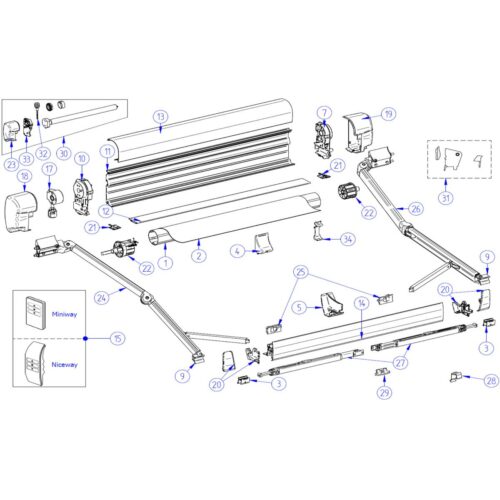 Nothandkurbel - Thule Ersatzteil Nr. 1500602375 - passend zu Thule Omnistor 8000
