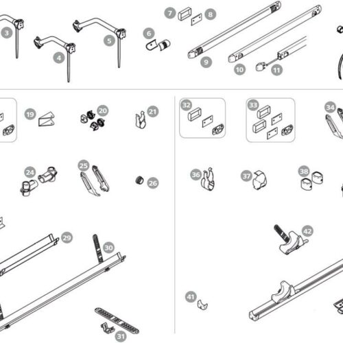 Tragrahmenprofil Sport Ducato - Thule Ersatzteil-Nr. 1500601518 - passend zu Omni-Bike Sport G1/G2, unten