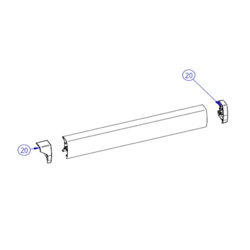 Frontblendenendkappen creme - Thule Ersatzteil Nr. 1500602497 - passend zu Thule Omnistor 9200