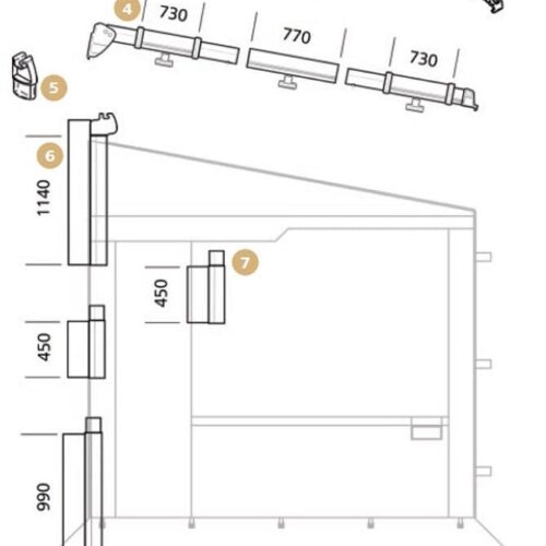 Verlängerung Mastprofil XXL - passend zu Thule Omnistor Safari Residence & Panorama Serie 5 / 6 / 8000 / 9200