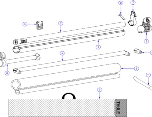 Thule Halterung für die Kederleiste - Thule Ersatzteil Nr. 1500602809 - passend zu Thule Windscreen