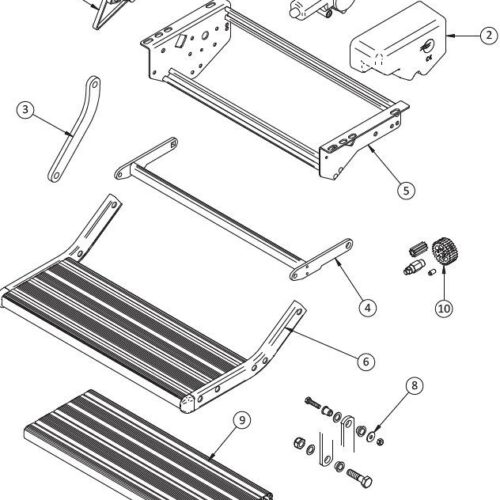 Trittbrett einzeln 460 Alu - Thule Ersatzteil Nr. 308251 - passend zu Thule Single Step V2 12V