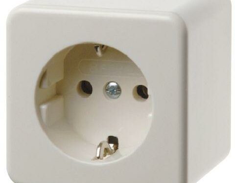 Berker Integro Flow/Pure Schuko Aufputzsteckdose, 1-fach, weiß