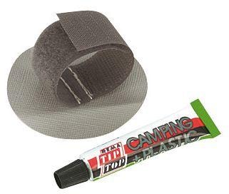 Zeltstabbefestiger, mit Kleber, grau