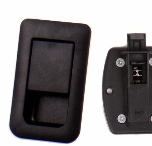 Möbelschnappschloss, 36x59mm, schwarz/schwarz