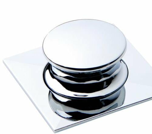 Push Lock Mini Knopf-Set Kunststoff, chrom glänzend, 35x35mm