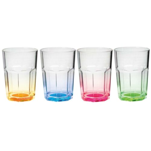 Brunner Octoglass Color Trinkglas, 280ml, 4er Set