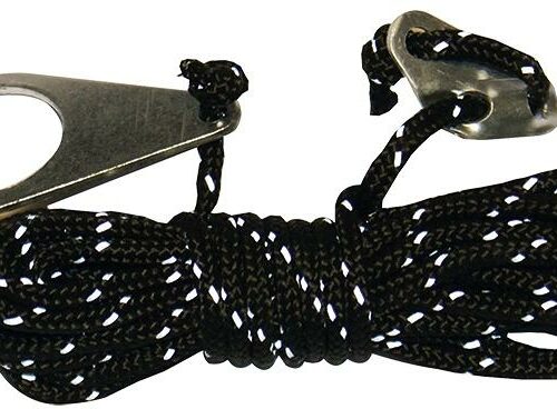 Zeltleinen, reflektierend, 4er-Pack, schwarz