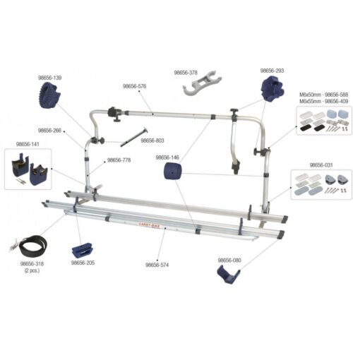 Unteres Befestigungskit - Fiamma Ersatzteil-Nr.: 98656-031 - passend für Carry-Bike SE/Lapa Bike