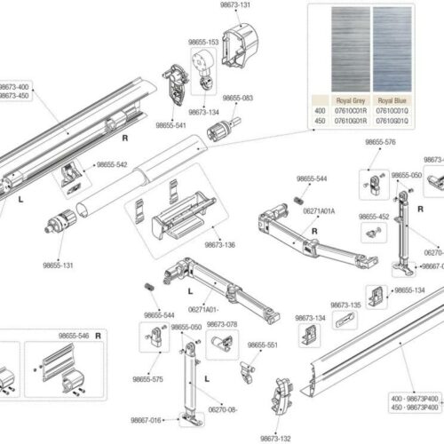 Frontblenden-Endkappe links - Fiamma Ersatzteil Nr. 98673-140 - passend zu Fiamma F70