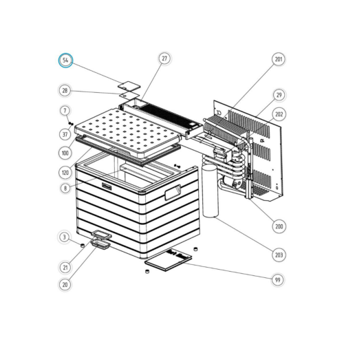 Dometic Deckel - Dometic-Ersatzteilnr.: 207 17 51-08/1 - passend für ACX40 Absorber-Kühlbox