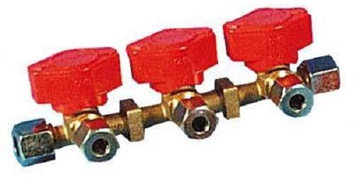 TGO Verteilerblock mit 3 Ausgängen, Messing, 8mm