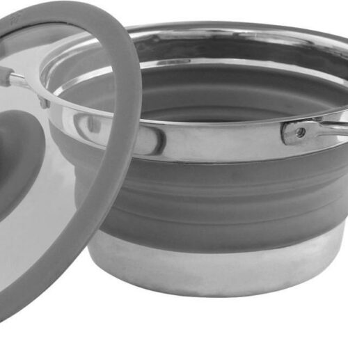 EuroTrail Pfanne mit Deckel, 1,5L, grau