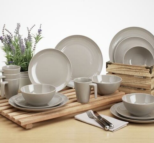 Flamefield Seramika Geschirrset, 16-teilig, Latte