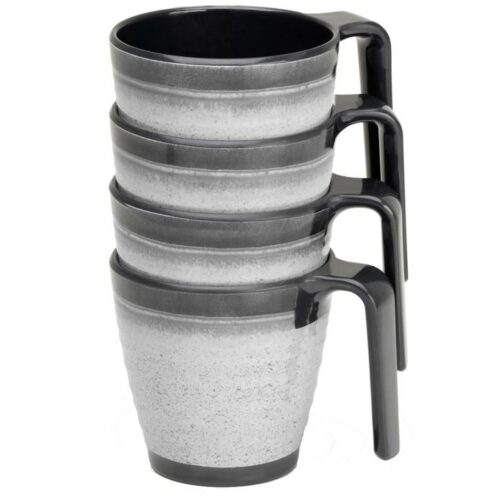 Flamefield Premium Henkelbecher-Set, 325ml, granite grey