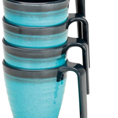 Flamefield Premium Henkelbecher-Set, 325ml, granite aqua