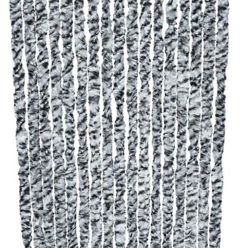 Arisol Chenille Flauschvorhang, 100x200cm, schwarz/grau/weiß