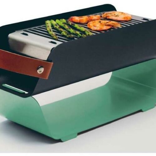 UNA Holzkohle-Tischgrill, türkis