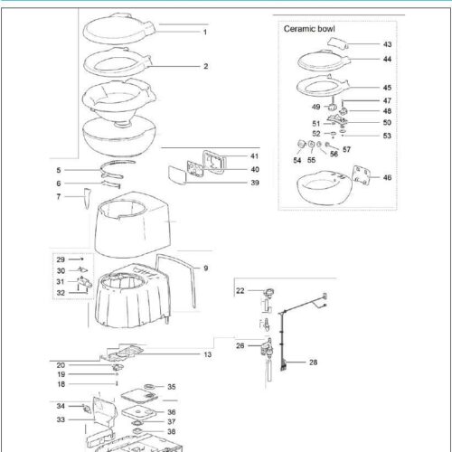 Wasserverteiler - Thetford Ersatzteil Nr. 9342962 - für C263S Cassette