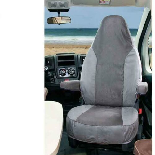 Hindermann Schonbezug Fahrerhaussitze für Mercedes Sprinter (W906) ab Bj. 2007, anthrazit/hellgrau