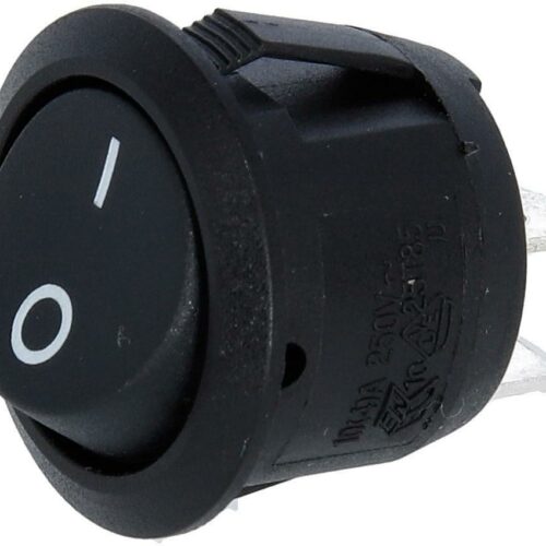 TRU Components Einbauschalter rund, 12V/24V/230V, schwarz (Ein/Aus)