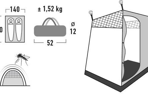 High Peak Riva Innenzelt, 190x140x200cm, weiß-grau
