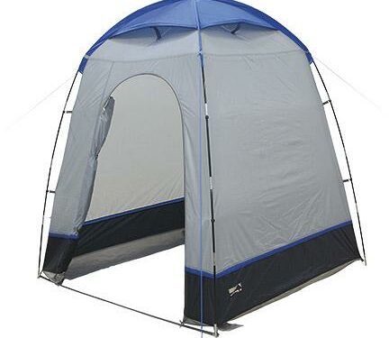 High Peak Lido Dusch- & Umkleidezelt, 165x165cm, dunkelgrau/hellgrau/blau