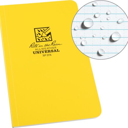 Rite in the Rain All-Wetter Field-Flex Notizbuch, 64 Blatt, gelb, 18,5x12cm