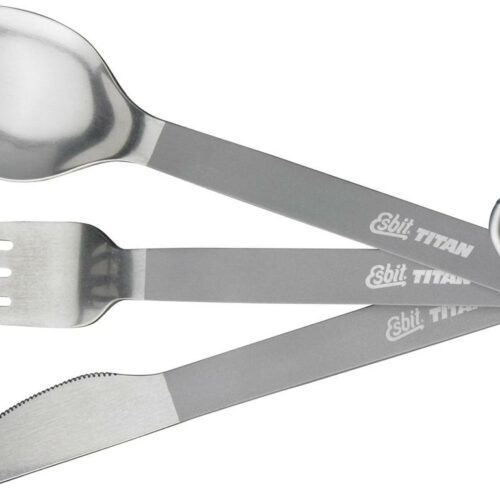 Esbit Titanbesteck Set mit Tasche und Karabiner