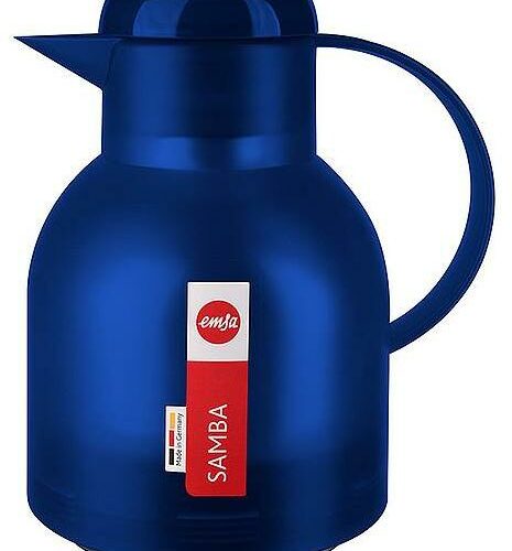 Emsa Samba Isolierkanne Quick Press, 1L, blau