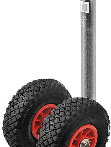 Pro Plus Doppelstützrad auf Kunststofffelgen mit Luftreifen, 48mm