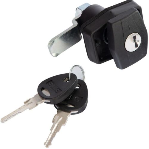 STS Klappenschloss, System STS, inkl. Schlüssel & Zylinder, rechteckig, schwarz