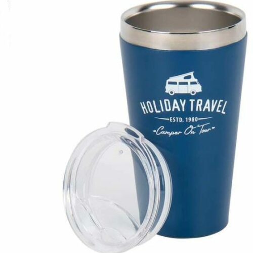 Holiday Travel Vacuumbecher, Edelstahl, 450ml, blau